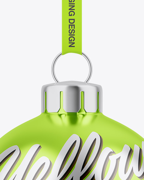 Glossy Metallic Christmas Ball Mockup PSD #2
