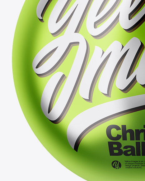 Glossy Metallic Christmas Ball Mockup PSD #1