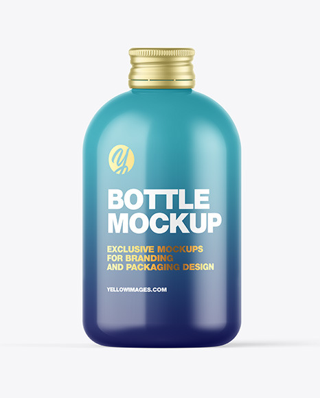 Glossy Bottle w/ Metallic Cap Mockup