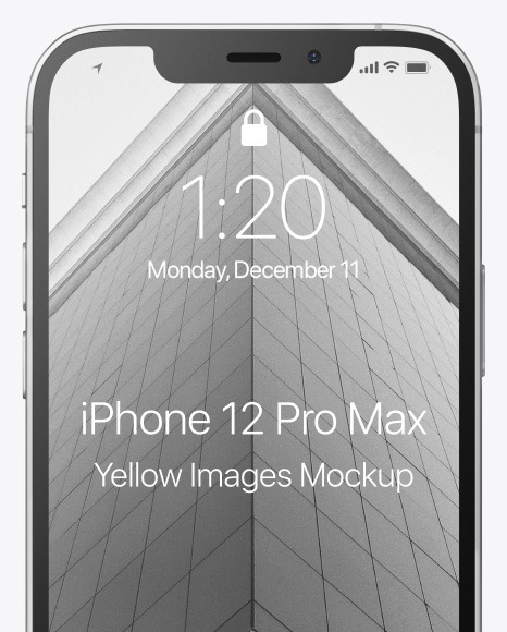 Download Apple Iphone 12 Pro Max Silver Mockup In Device Mockups On Yellow Images Object Mockups