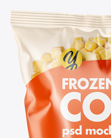 Download Plastic Bag With Frozen Corn Mockup In Bag Sack Mockups On Yellow Images Object Mockups