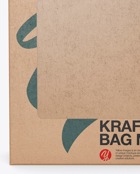 Kraft Paper Bag with a Window Mockup PSD #7