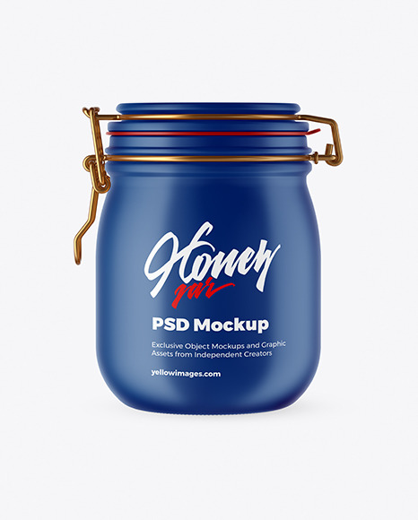 Matte Ceramic Jar With Clamp Lid Mockup PSD #2