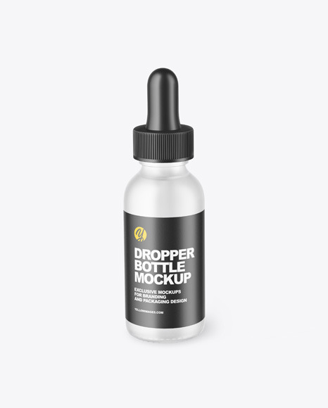 Frosted Glass Dropper Bottle with Paper Box Mockup PSD #1