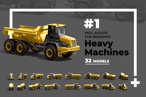 PSD Mockup 3D model Heavy Machines - Dump Truck #1