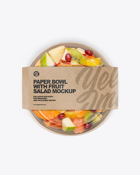 Paper Bowl w  Fruit Salad Mockup PSD #2