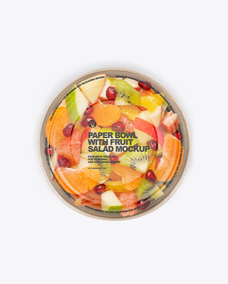 Paper Bowl w  Fruit Salad Mockup PSD #4