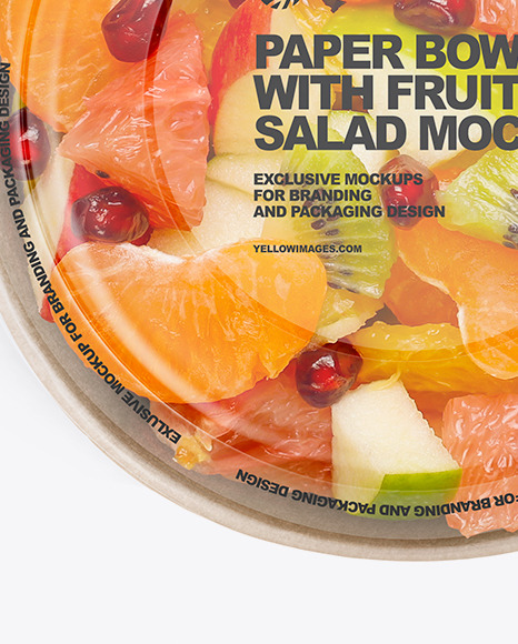 Paper Bowl w  Fruit Salad Mockup PSD #5