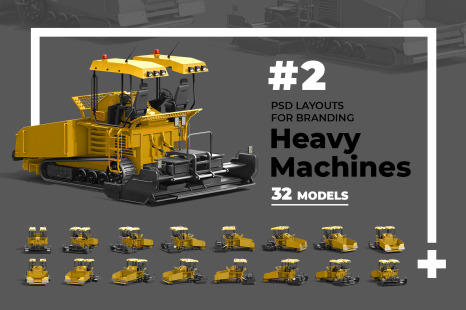 PSD Mockup 3D model Heavy Machines - Asphalt Paver #2