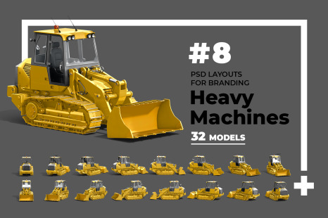 PSD Mockup 3D model Heavy Machines - Track Loader #8