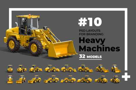 PSD Mockup 3D model Heavy Machines - Wheel Loader #10