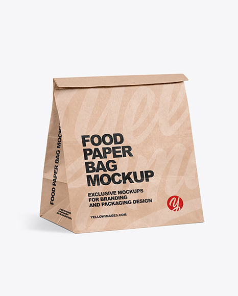 Download Kraft Paper Food Bag Mockup In Bag Sack Mockups On Yellow Images Object Mockups