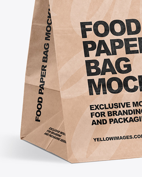 Download Kraft Paper Food Bag Mockup In Bag Sack Mockups On Yellow Images Object Mockups