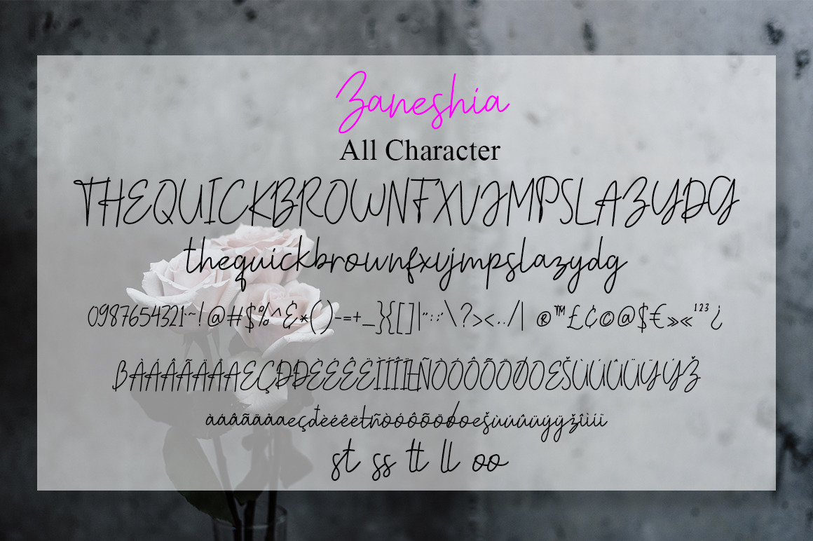 Zaneshia In Fonts On Yellow Images Creative Store