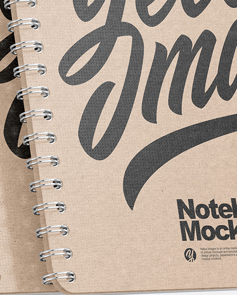 Set of Kraft Paper Notebooks Mockup PSD #1