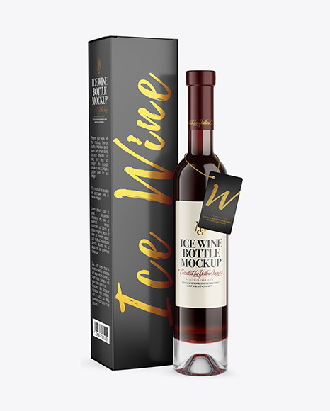 Download Clear Glass Red Wine Bottle With Box Mockup In Bottle Mockups On Yellow Images Object Mockups