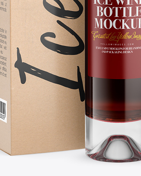 Download Clear Glass Red Wine Bottle With Box Mockup In Bottle Mockups On Yellow Images Object Mockups