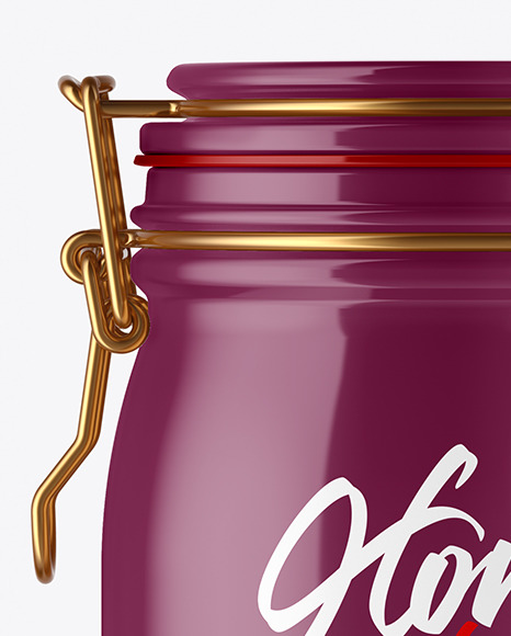 Glossy Ceramic Jar With Clamp Lid Mockup PSD #2