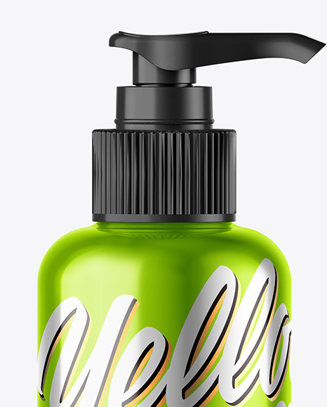 Metallic Sanitizer Bottle w  Closed Pump Mockup PSD #2