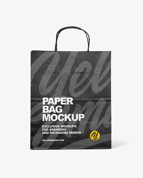 Kraft Paper Bag Mockup In Bag Sack Mockups On Yellow Images Object Mockups