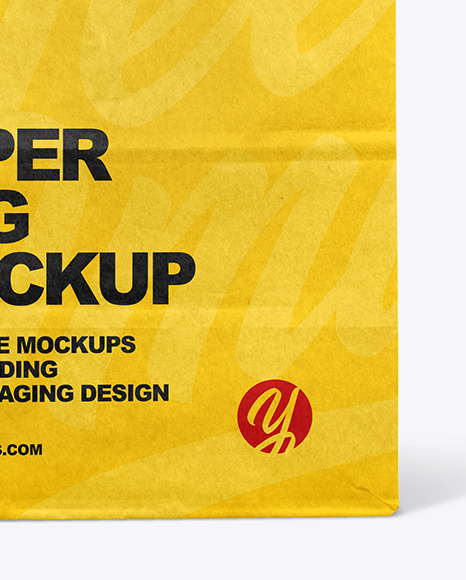 Kraft Paper Bag Mockup In Bag Sack Mockups On Yellow Images Object Mockups