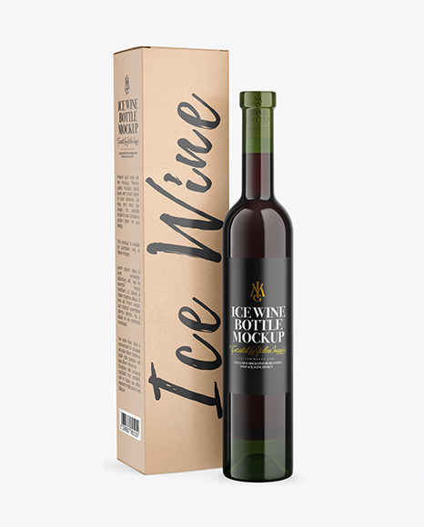 Download Green Glass Red Wine Bottle With Box Mockup In Bottle Mockups On Yellow Images Object Mockups