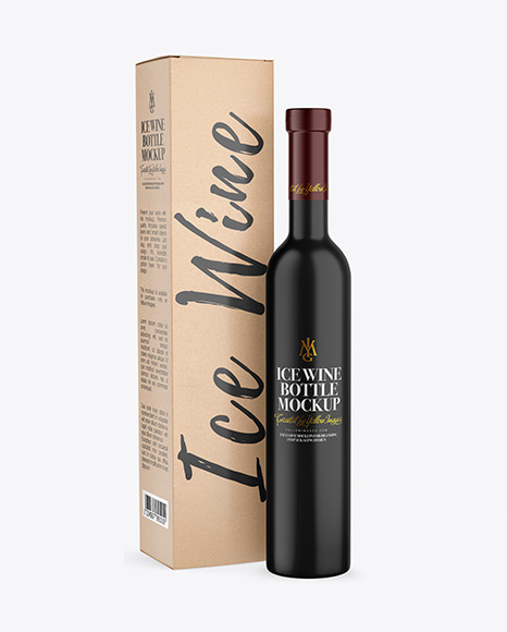 Ceramic Wine Bottle With Box Mockup PSD #4