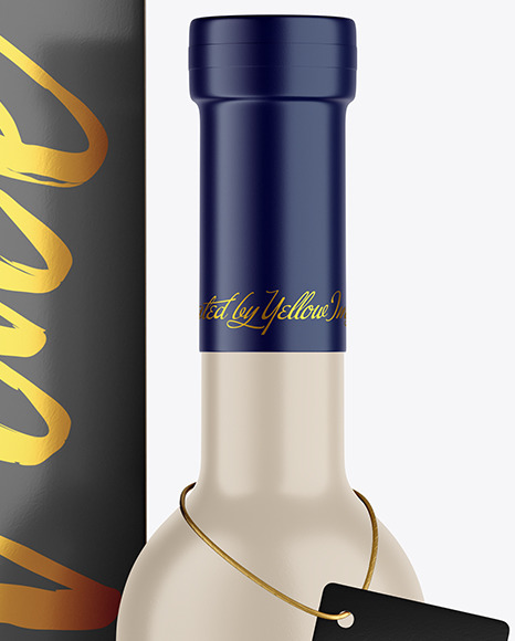 Ceramic Wine Bottle With Box Mockup PSD #5