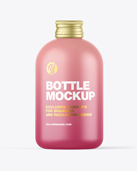 Matte Bottle w/ Metallic Cap Mockup