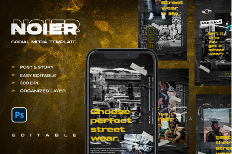 Noier - Instagram Stories &amp; Post Template