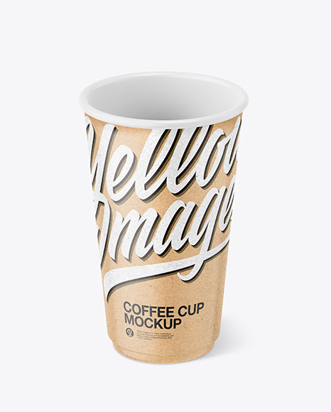 Kraft Paper Coffee Cup Mockup PSD #2