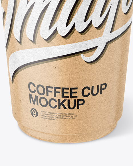 Kraft Paper Coffee Cup Mockup PSD #7