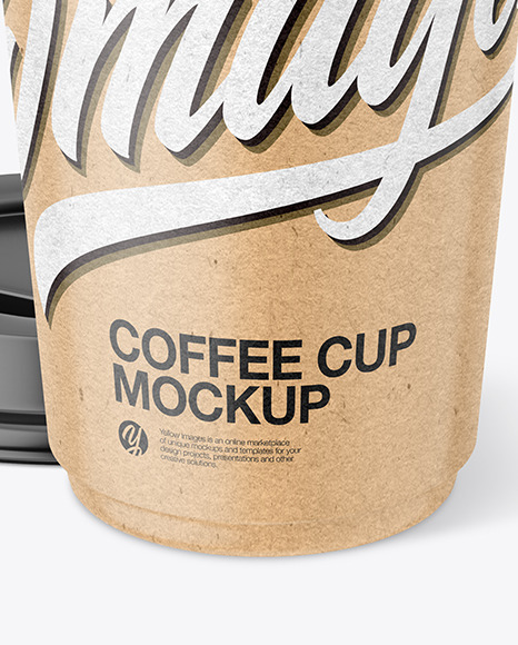 Download Kraft Paper Coffee Cup Mockup in Cup & Bowl Mockups on Yellow Images Object Mockups