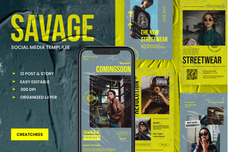 Savage - Instagram Stories &amp; Post Template