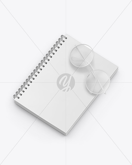 Download Matte Notebook with Sunglasses Mockup Free Mockups