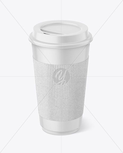 Paper Coffee Cup with Kraft Holder Mockup PSD #1