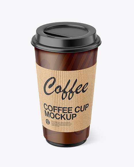 Paper Coffee Cup with Kraft Holder Mockup PSD #2