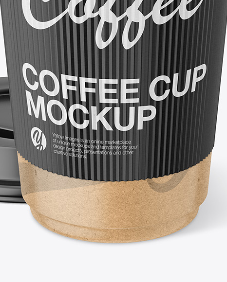 Coffee Cup With Kraft Holder Mockup PSD #1
