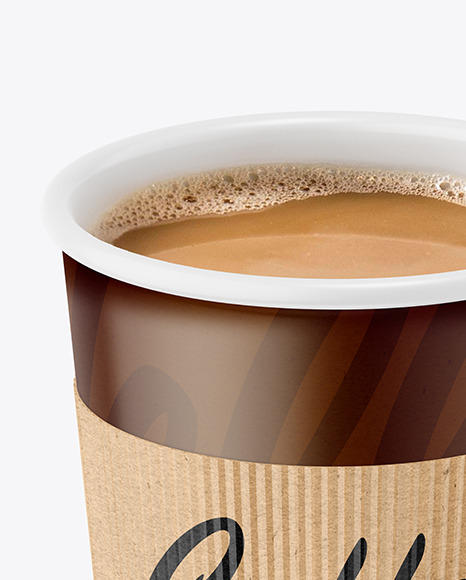 Coffee Cup With Kraft Holder Mockup PSD #2