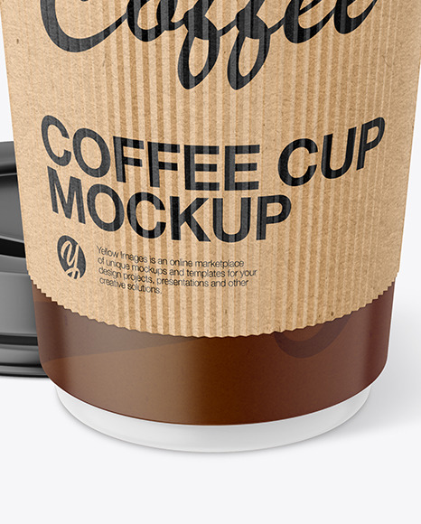 Coffee Cup With Kraft Holder Mockup PSD #1
