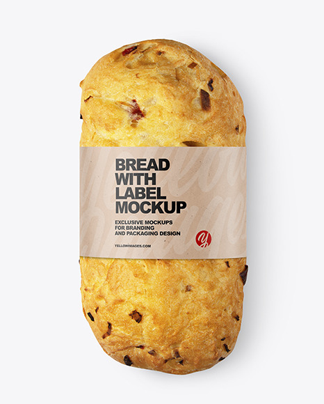 Download Ciabatta Bread With Label Mockup In Packaging Mockups On Yellow Images Object Mockups