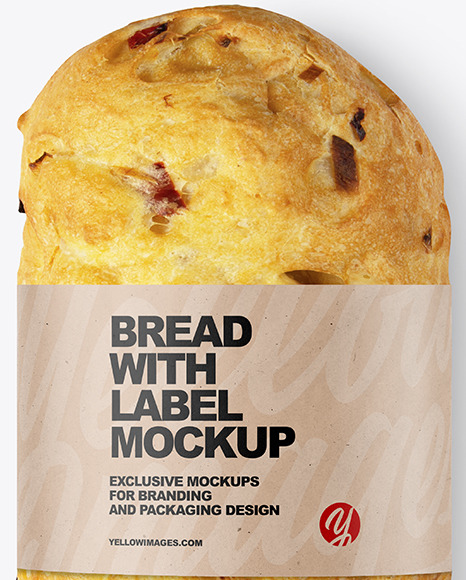 Ciabatta Bread with Label Mockup PSD #2