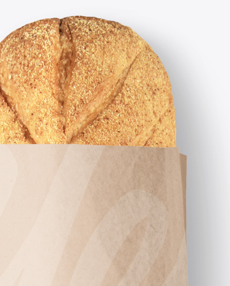 Kraft Package with Bread Mockup PSD #2