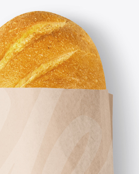 Kraft Package with Bread Mockup PSD #2