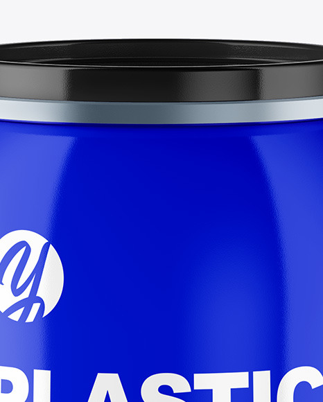 Glossy Plastic Barrel Mockup in Barrel Mockups on Yellow Images Object