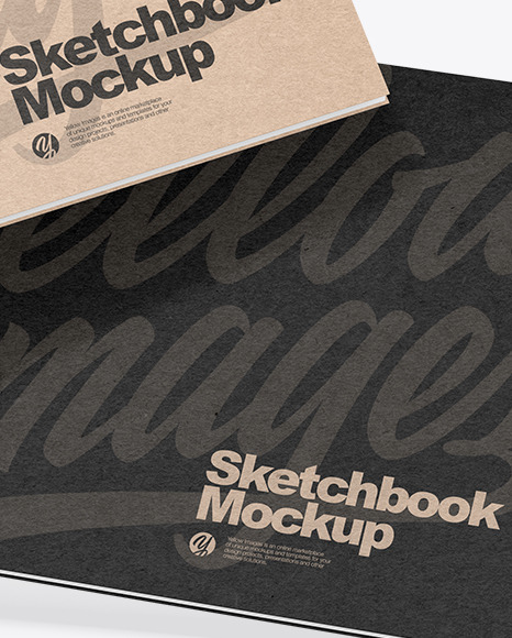 Two Kraft Paper Sketchbooks Mockup PSD #1