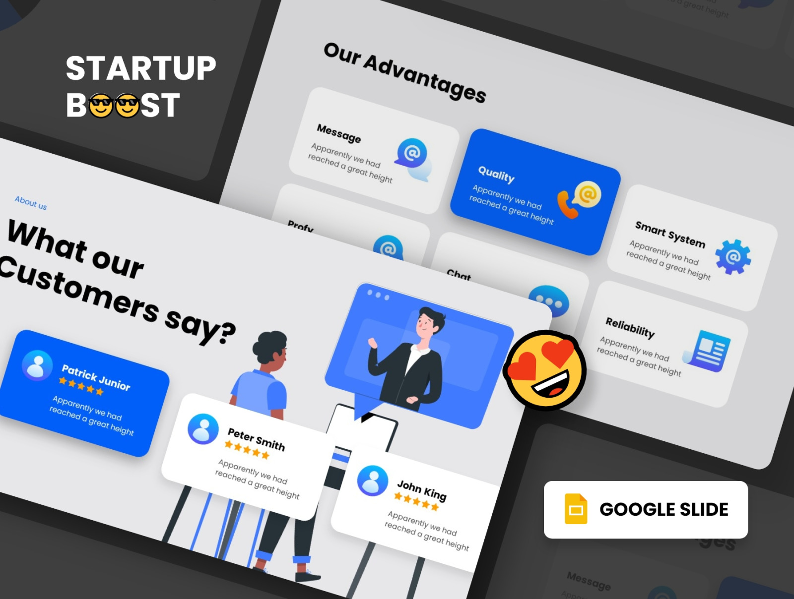 Startup Boost Smooth Animated Google Slide Template on Yellow Images