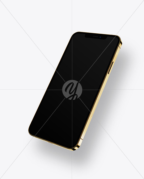 Apple iPhone 12 Pro Max Gold Mockup PSD #1