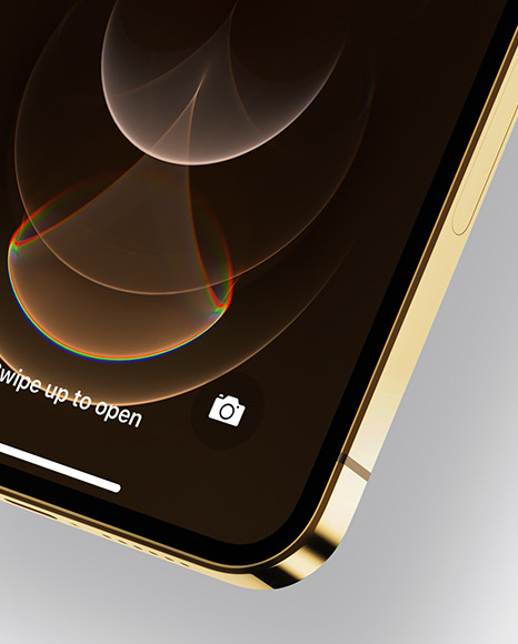 Apple iPhone 12 Pro Max Gold Mockup PSD #4