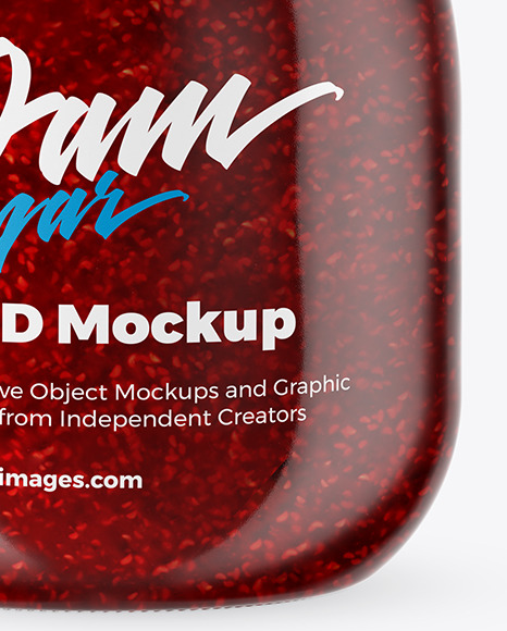 Glass Raspberry Jam Jar With Clamp Lid Mockup PSD #1